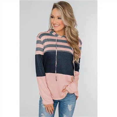 Pink Colour Block hettupeysa